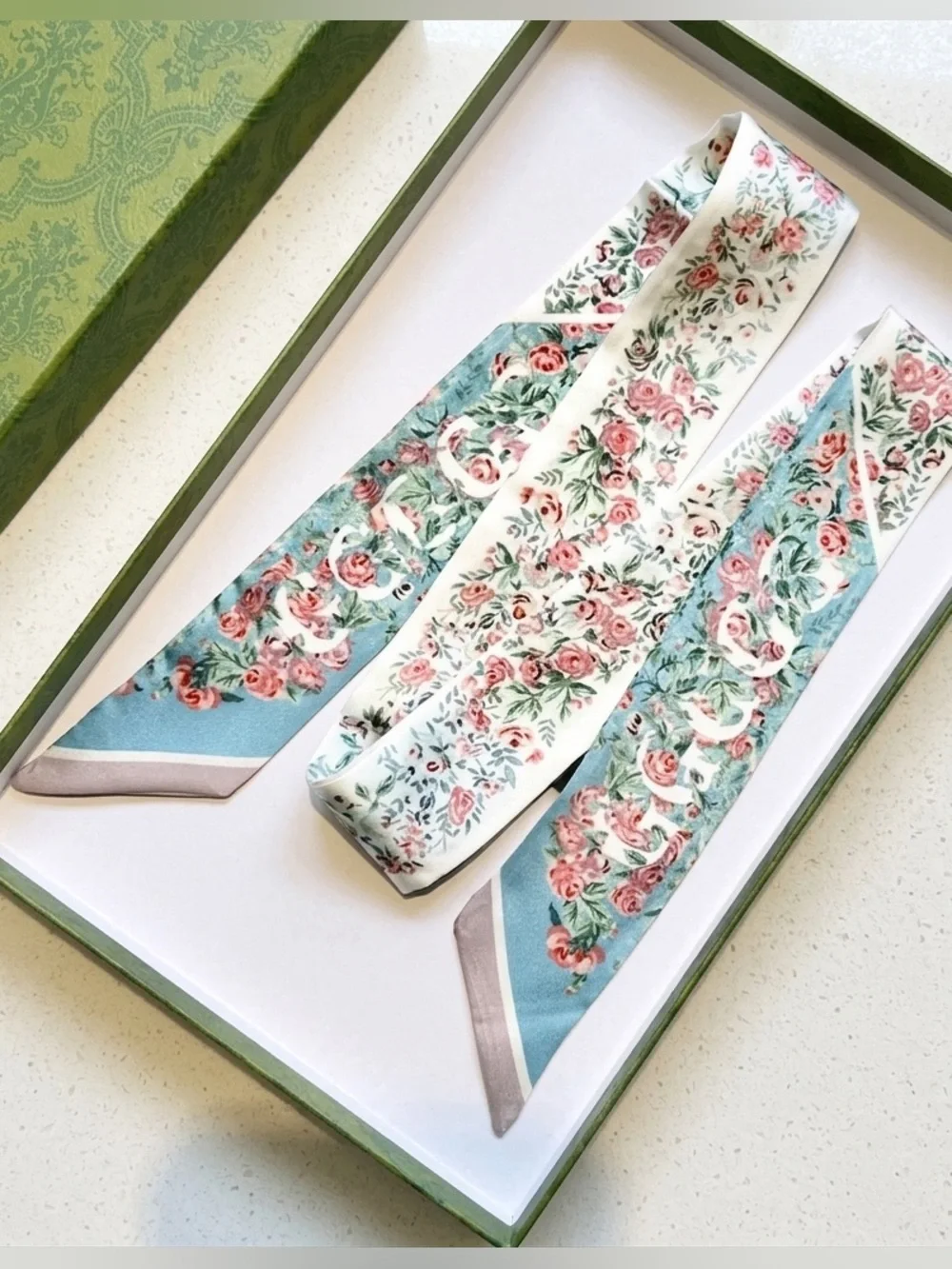 New Summer Floral Extra Long Ribbon Scarf 🌸